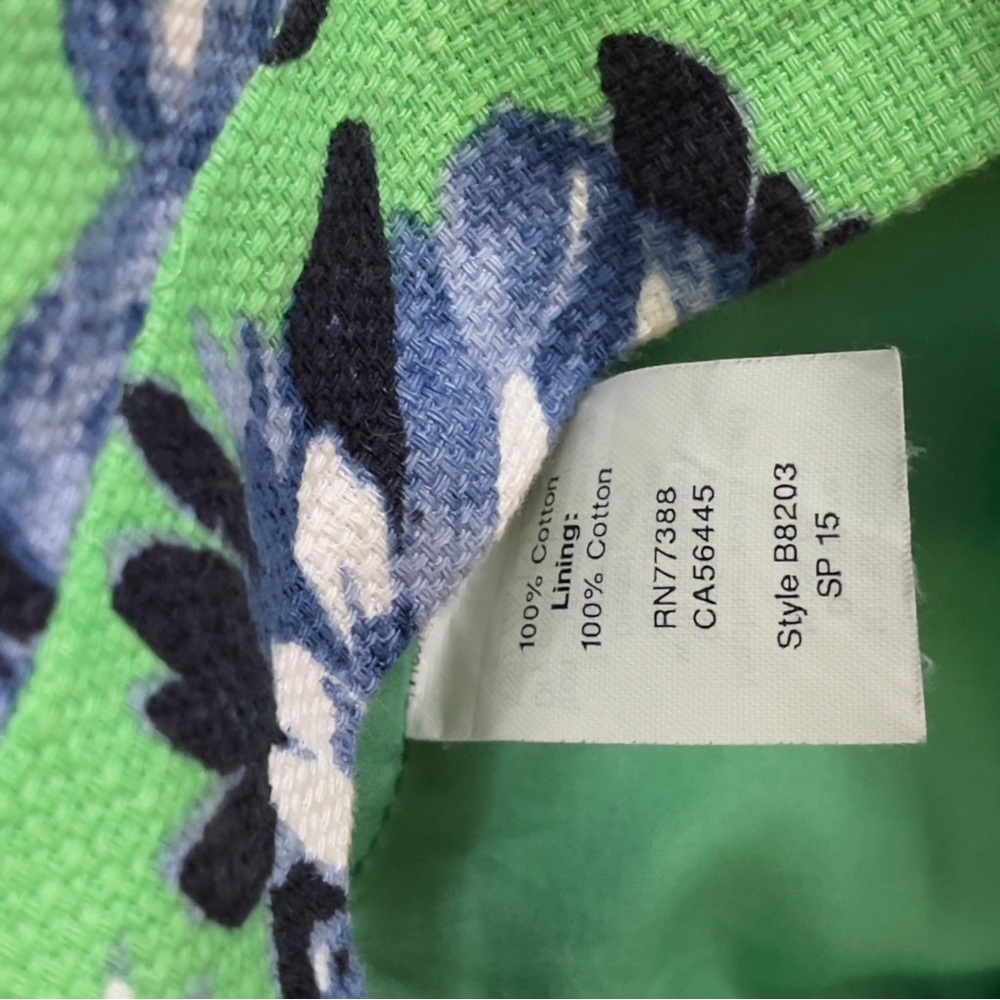 J. Crew The Pencil Skirt Green and Blue Floral Size 2 Mini Skirt 100% Cotton - Picture 3 of 3